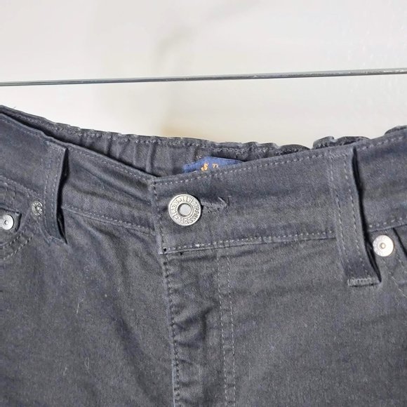 Levi's 512 '02 Perfectly Slimming Black Elastic Waist Beaded Skinny Jeans SZ 16 - Picture 3 of 10